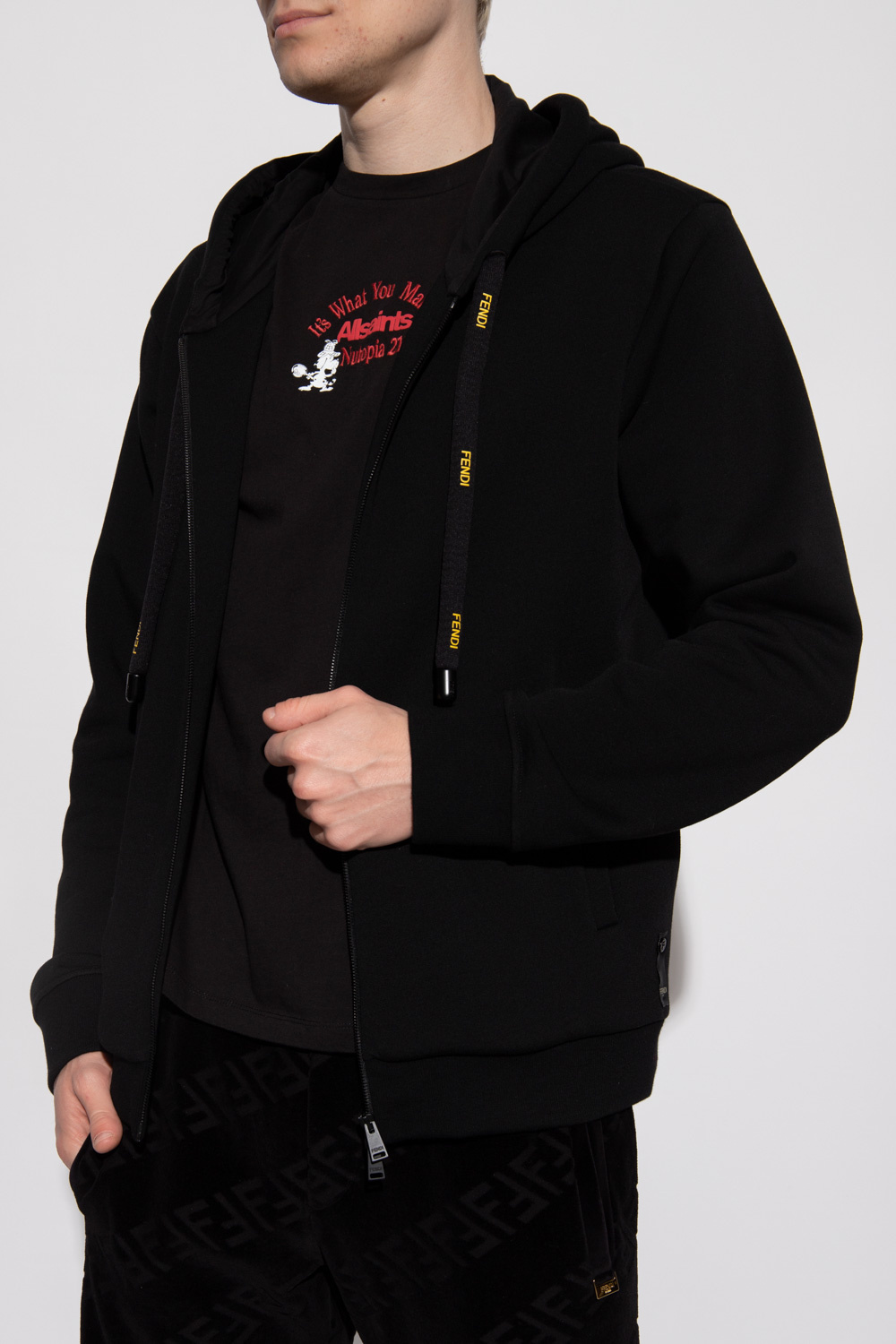 Logo hoodie fendi two-tone - SchaferandweinerShops Niger